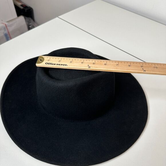 NWOT Sturdy Black Teardrop Round Wide Brim Wool Fedora Unisex - Picture 10 of 15